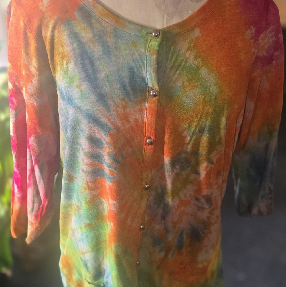 1XL Custom Original Tie Dye Sweater Cardigan